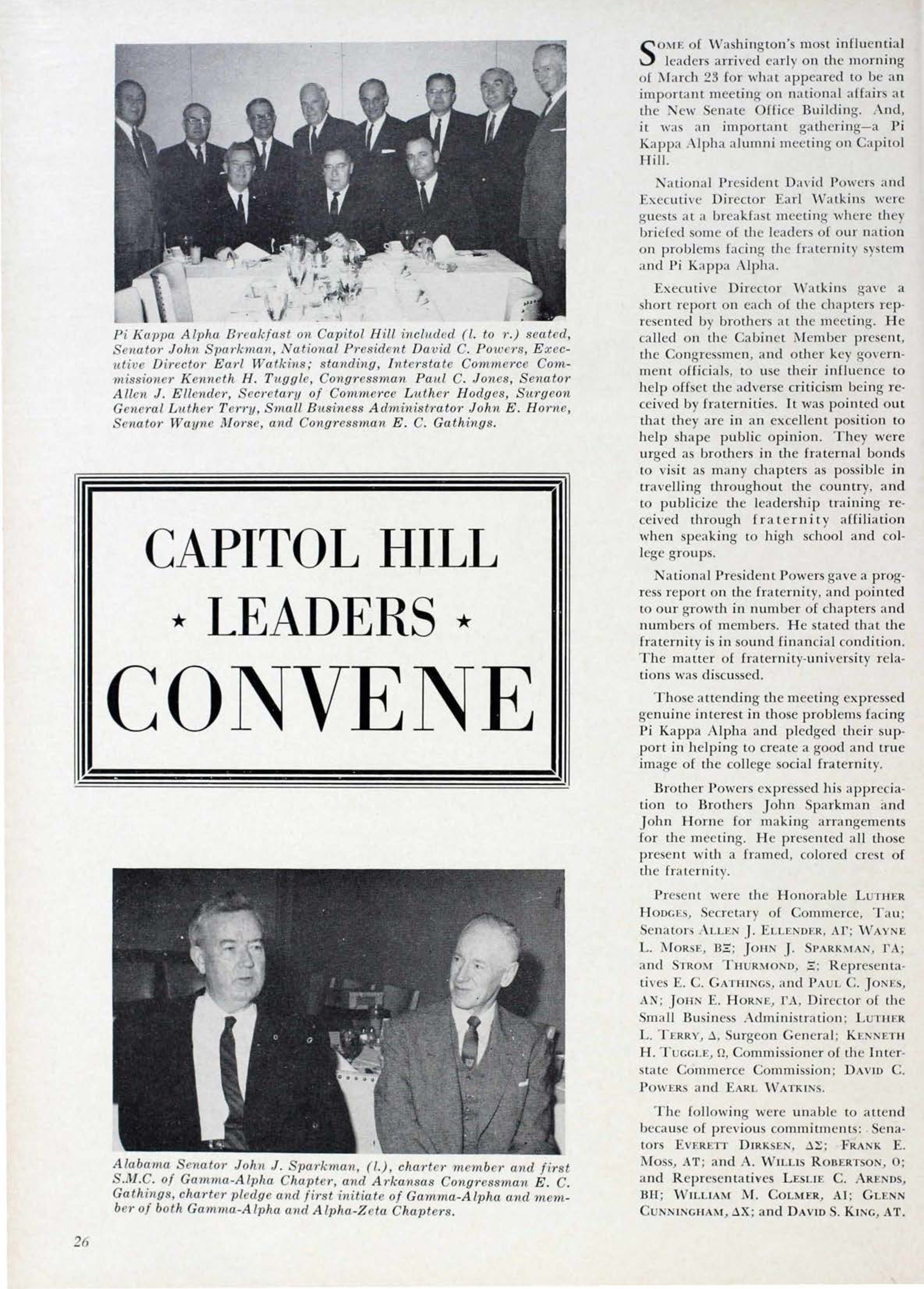 Capitol Hill Leaders Convene